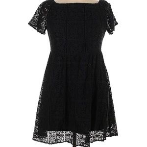 XL Crochet off the shoulder black dress!